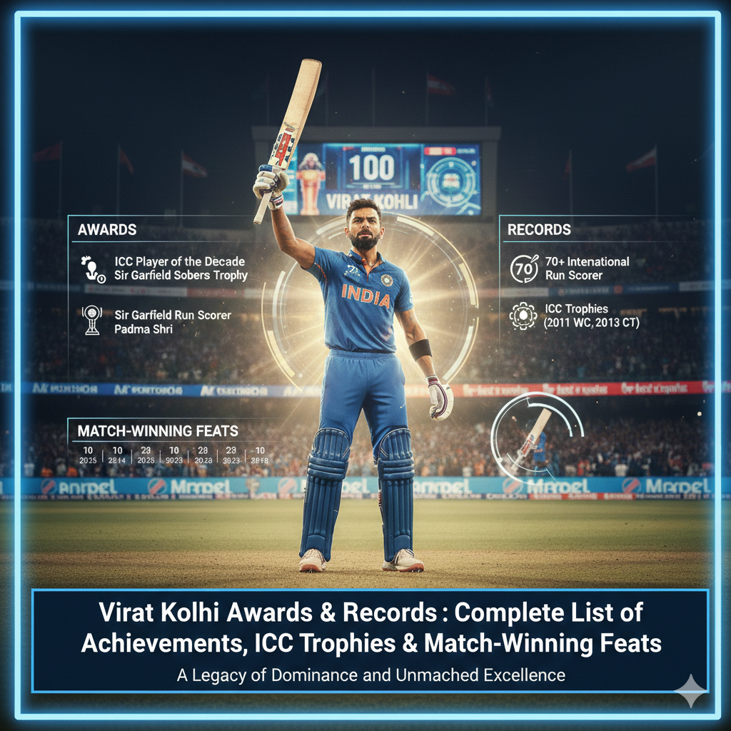 Virat Kohli Awards & Records: Complete List of Achievements, Centuries, ICC Trophies & Match-Winning Feats